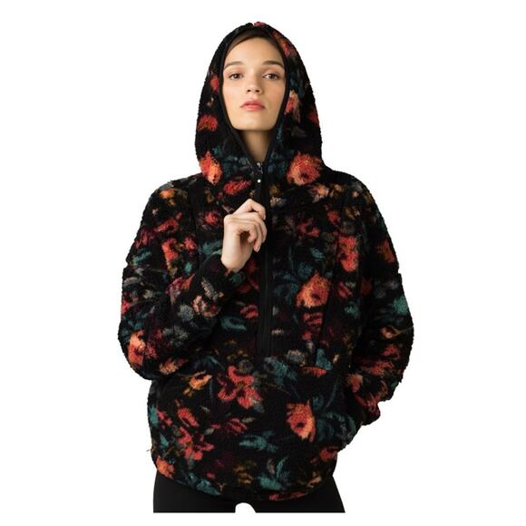 Prana Polar Escape 1/2 Zip Hooded Sherpa Pullover L - Picture 1 of 6